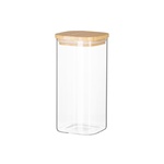 Ємність для сипучих продуктів Ardesto Fresh квадратна, скло, бамбук 700 мл (AR1370BLS)