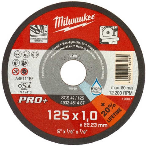 Круг відрізний Milwaukee по металу SCS 41/125х1 PRO+, 125мм (4932451487)