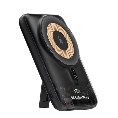 Зовнішній акумулятор ColorWay 15W MagSafe 10000mAh Black (CW-PB100LPA3BK-WPDD)