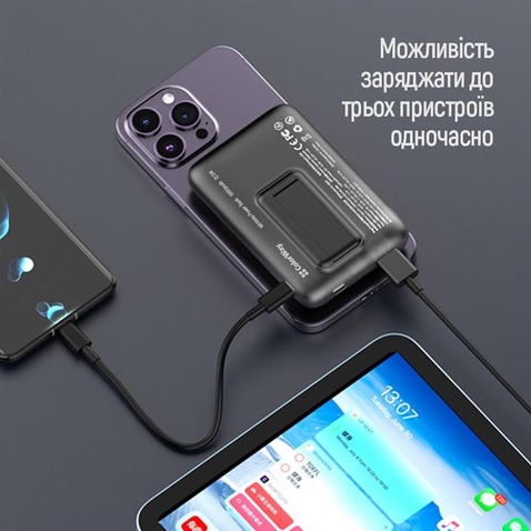Зовнішній акумулятор ColorWay 15W MagSafe 10000mAh Black (CW-PB100LPA3BK-WPDD)