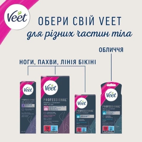 Воскові смужки Veet Professional для сухої шкіри з Алоє вера 12 шт. (8410104511340)