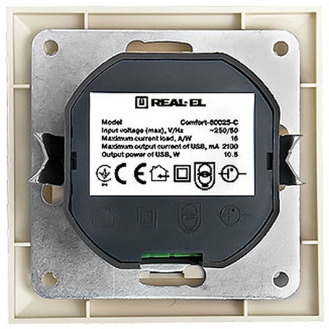 USB розетка REAL-EL Розетка USB (Comfort-60025-C)