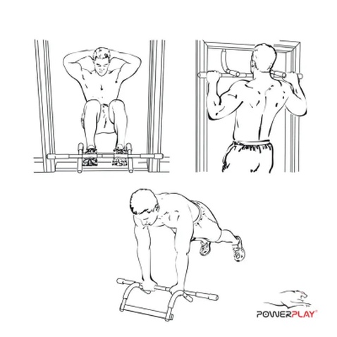 Турнік PowerPlay 4129 Pull Up Pro Black дверний багатофункціональний (PP_4129)
