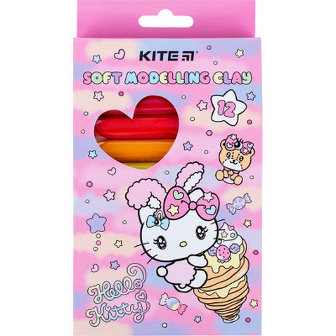 Пластилін Kite Hello Kitty восковий, 12 кольорів, 200 г (HK23-086)