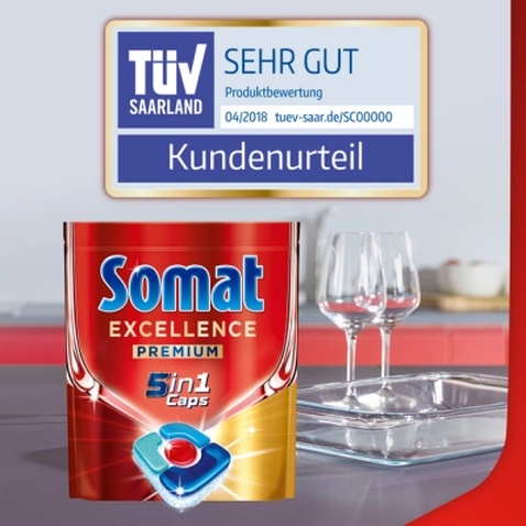 Таблетки для посудомийних машин Somat Excellence 5-в-1 20 шт. (9000101808384)