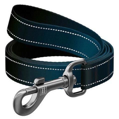 Повідок для собак WAUDOG Nylon Mono, світловідбивний S чорний (52171)