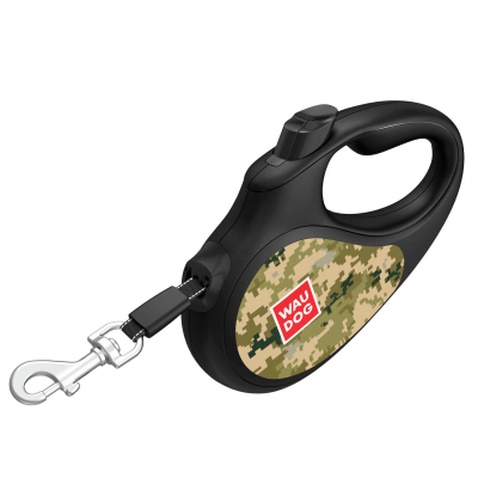 Повідок для собак WAUDOG R-leash Мілітарі світловідбиваюча стрічка L 5 м (383-4026)