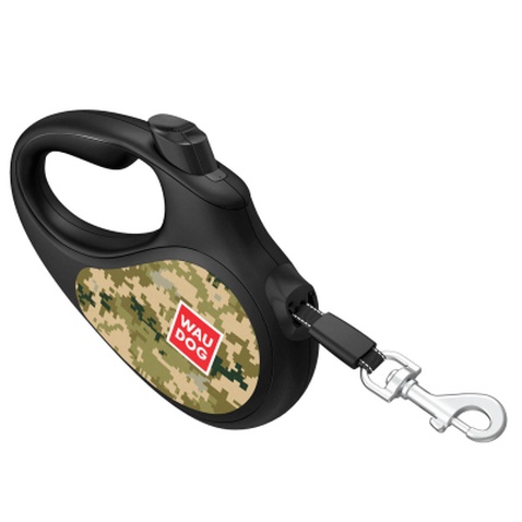 Повідок для собак WAUDOG R-leash Мілітарі світловідбиваюча стрічка L 5 м (383-4026)