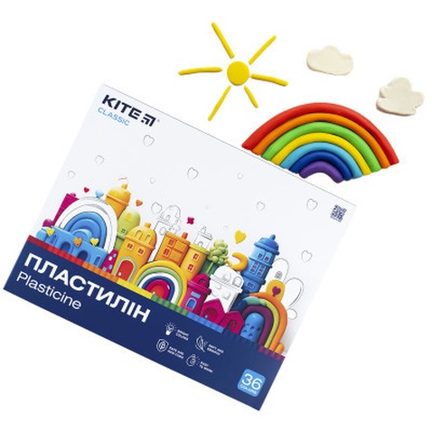 Пластилін Kite Classic 36 кольорів, 720 г (K-078)