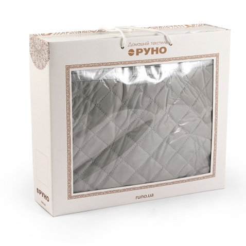 Покривало Руно двостороннє декоративне Velour Grey ромб 180х220 см (340.55_Grey ромб)