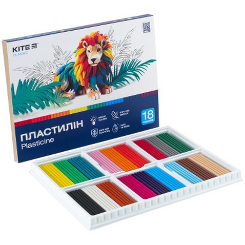 Пластилін Kite Classic 18 кольорів, 360 г (K-085)