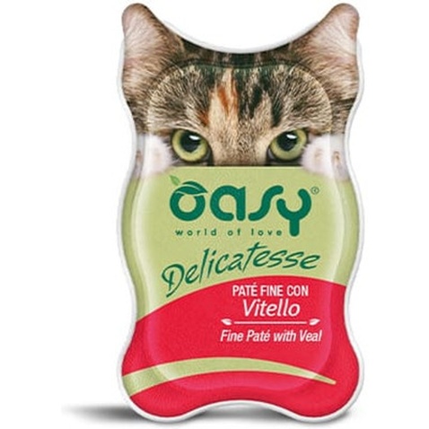 Паштет для котів OASY Adult з телятиною 85 г (8053017342245)