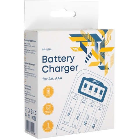Зарядний пристрій для акумуляторів PowerPlant PP-UN4 (AA, AAA / input microUSB DC 5V/2A) (PP-UN4)