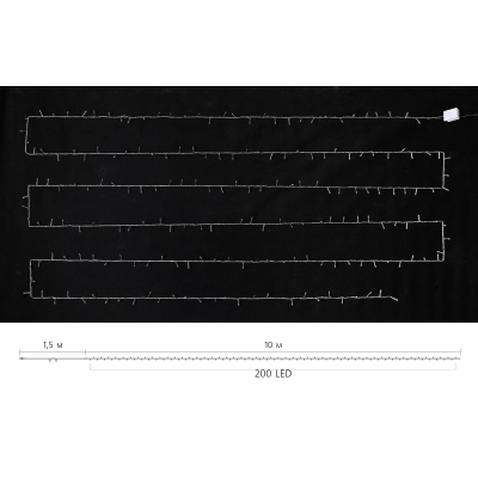 Гірлянда Delux STRING С 200 LED 10m Теплий білий/прозорий IP20 (90017981)