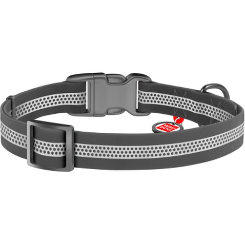 Нашийник для тварин WAUDOG Waterproof пластикова пряжка M Ш 20 мм Д 28-40 см сірий (261511)