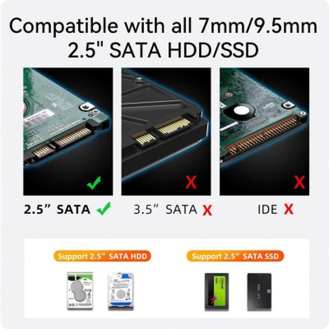Кишеня зовнішня Maiwo 2.5" SATA/SSD HDD - USB3.0 (K2510B)