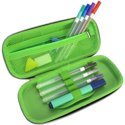Пенал Cool For School з тисненням 1 відділення з відворотами Чорний (CF87293)