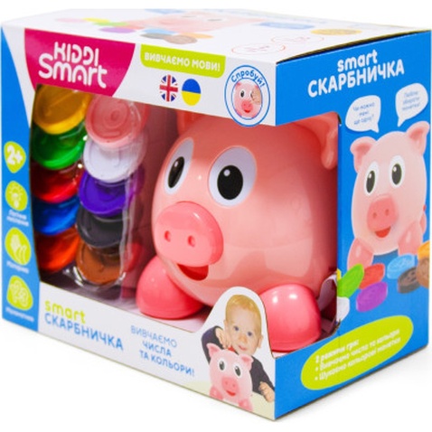 Розвиваюча іграшка Kiddi Smart Інтерактивна навчальна іграшка Smart-Скарбничка українська та англійська мова (208441)