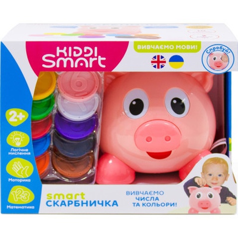 Розвиваюча іграшка Kiddi Smart Інтерактивна навчальна іграшка Smart-Скарбничка українська та англійська мова (208441)