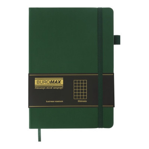 Книга записна Buromax Brief 96 аркушів А5 у клітинку зелений (BM.295104-04)