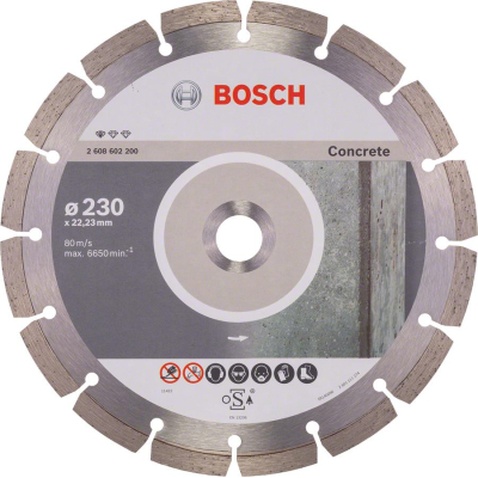Диск пильний Bosch Standard for Concrete 230-22.23, по бетону (2.608.602.200)