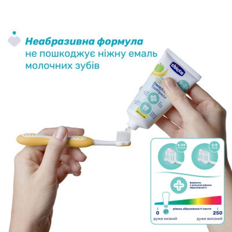 Дитяча зубна паста Chicco Яблуко-Банан 6-24 міс., 50 мл (12101.00)