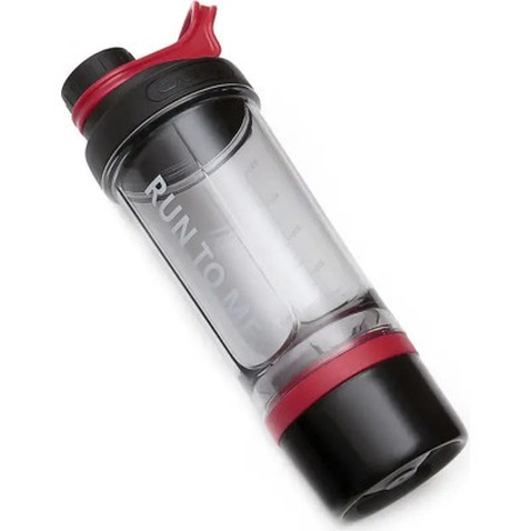 Шейкер спортивний Casno 600 мл KXN-1199 з вінчиком Сірий/Червоний (KXN-1199_Grey/Red)