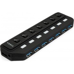 Концентратор Vinga USB3.0 to 7*USB3.0 1m cable with Switch and Power Adapter (VHA3A7B)