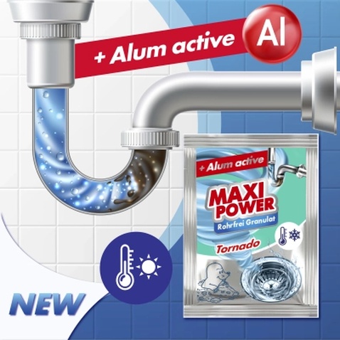 Засіб для прочищення труб Maxi Power Tornado Гранульований Для холодної води 80 г (4823098412991)