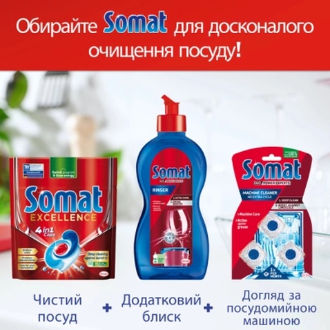 Таблетки для посудомийних машин Somat Excellence 60 шт. (9000101808087)