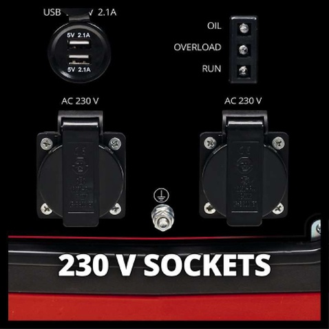 Генератор Einhell інверторний TC-IG 2000, 230В (1 фаза), 1.8/2kW, ручний старт, 21.6кг (4152590)