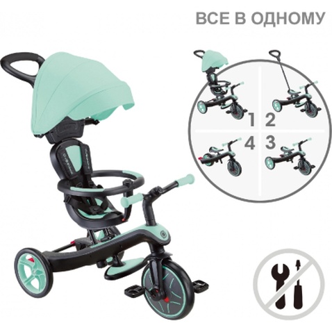 Дитячий велосипед Globber Explorer Trike 4 в 1, м''ятний (634-206)
