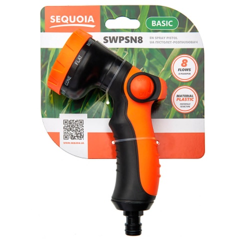 Пістолет для поливу SEQUOIA кількість режимів 8, пластик, вага 0.2 кг (SWPSN8)