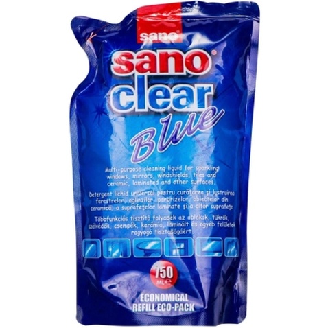 Засіб для миття скла Sano Clear Blue Запасний блок 750 мл (7290012117275)