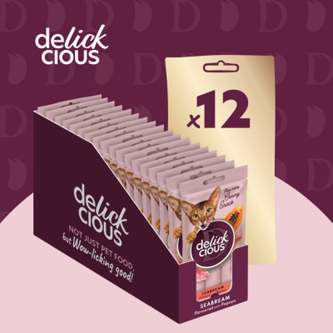 Ласощі для котів Delickcious Дорада з додаванням папаї 4 х 15 г (4820269141612)