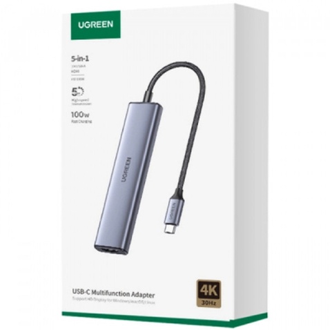 Порт-реплікатор Ugreen CM478 USB Type-C HDMI, USB/3.0, Type-C for charging PD/100W (15495)