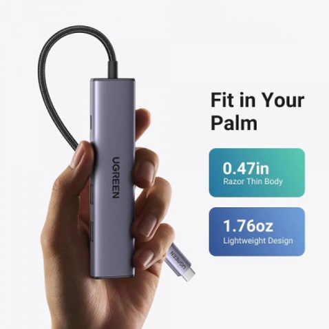 Порт-реплікатор Ugreen CM478 USB Type-C HDMI, USB/3.0, Type-C for charging PD/100W (15495)
