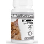Вітаміни для котів Unicum PREMIUM здорова шерсть та шкіра 100 табл. (4820150201821)