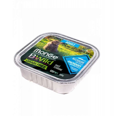 Паштет для котів Monge BWild Grain Free Wet Anchovies Adult Cat 100 г (8009470012874)