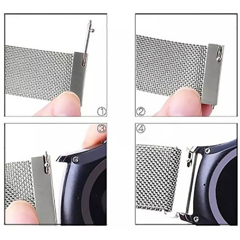 Ремінець до смарт-годинника BeCover Milanese Style для Samsung Galaxy (20mm)/Watch 5/ Watch 4.../Gear S2 Classic/Gear Sport Gray (707673)