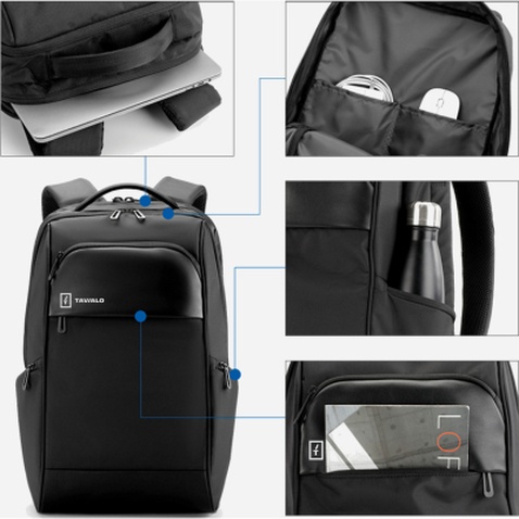 Рюкзак для ноутбука Tavialo 15.6" WARRIOR TD23 black, 23L (222224004)