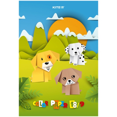 Кольоровий папір Kite А4 односторонній (18 аркушів/ 9 кольорів) в асортименті (K23-1250)