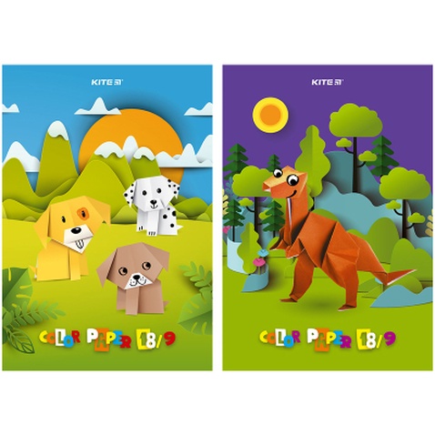 Кольоровий папір Kite А4 односторонній (18 аркушів/ 9 кольорів) в асортименті (K23-1250)