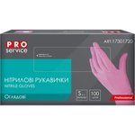 Медичні рукавички PRO service Оглядові нітрилові нестерильні неопудрені Розмір S Рожеві 100 шт. (4823071665185)