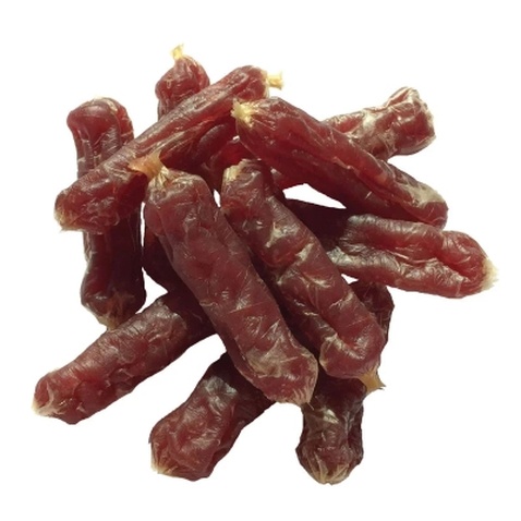 Ласощі для собак Lucky Star М'які качині ковбаски ≈4 см 500 г (4820112458096)