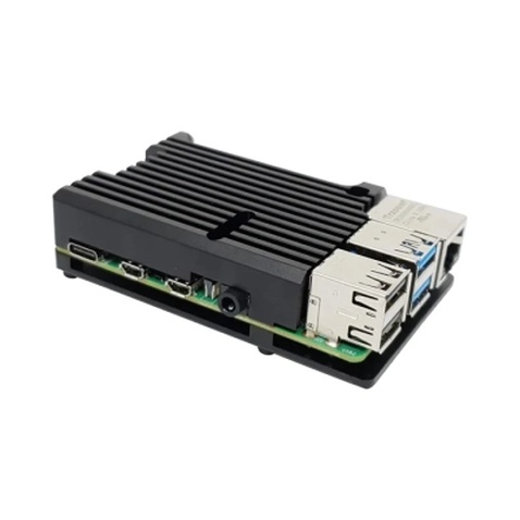 Корпус до промислового ПК Pi HUT for Raspberry Pi 4 Alu Radiator Black (TPH-002)
