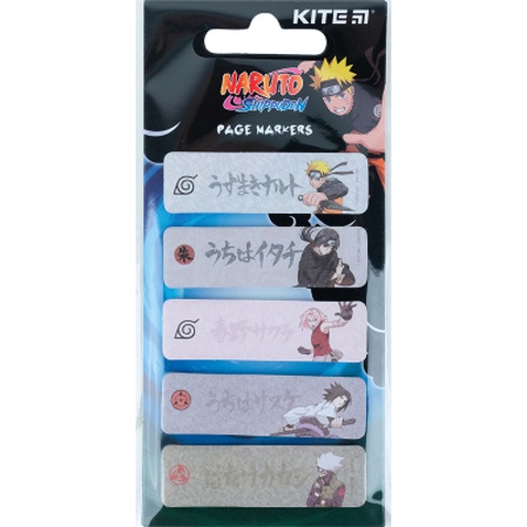 Стікер-закладка Kite паперова з малюнком Naruto 100 шт, 5х20 шт (NR23-480)
