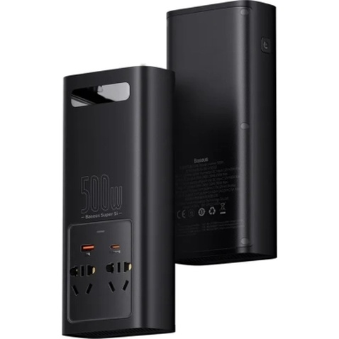 Автомобільний інвертор 12V/220V 500W Super Si Power Inverter CN/EU Black Baseus (CGNB000101)