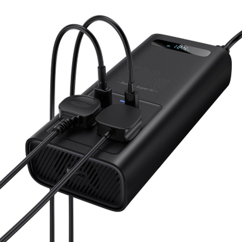 Автомобільний інвертор 12V/220V 500W Super Si Power Inverter CN/EU Black Baseus (CGNB000101)
