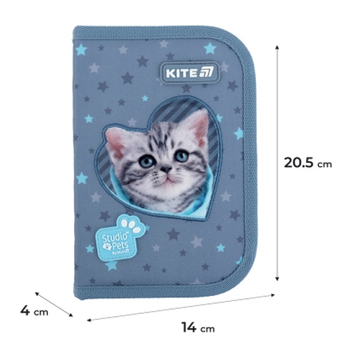 Пенал Kite 622-3 Studio Pets, 1 відділення, 2 відвороти (SP25-622-3)